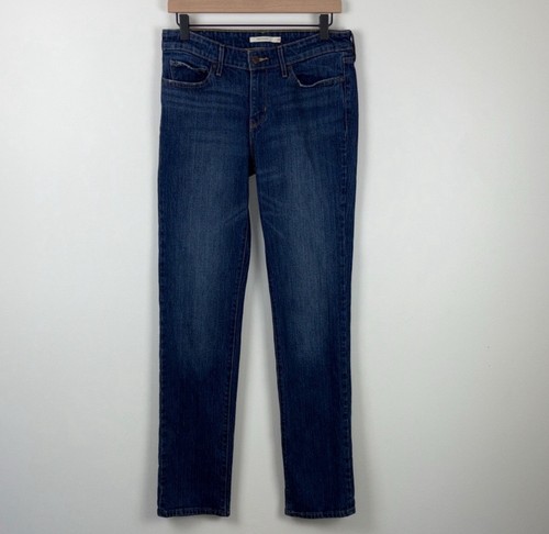 Levi's 714 Straight Jeans Women's Size 29Dark Wash Blue Denim Mid Rise Classic - Picture 2 of 7