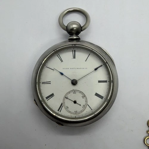 Elgin 1873 Key Wind & Set GM Wheeler Antique 18s Pocket Watch Runs W/ Key