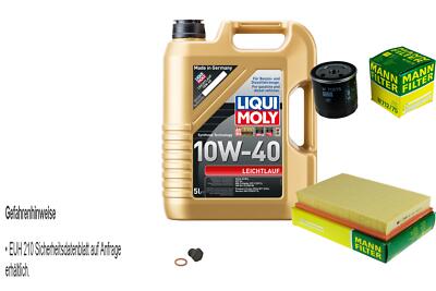 MANN Inspektionspaket 5 L LIQUI MOLY Leichtlauf 10W-40 für Opel Calibra A 85 