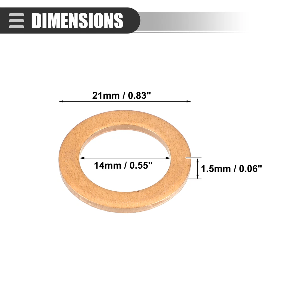 Paquete (15) Juntas de tapón de drenaje de aceite para Mercedes-Benz SL 550 07-12 Nº007603014106 Foto 4 de 4