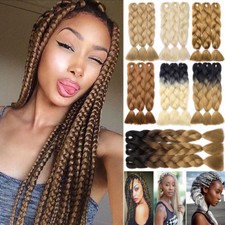 5 Bundles 24" 100g Ombre Christmas Jumbo Braiding Afro Hair Extensions as human