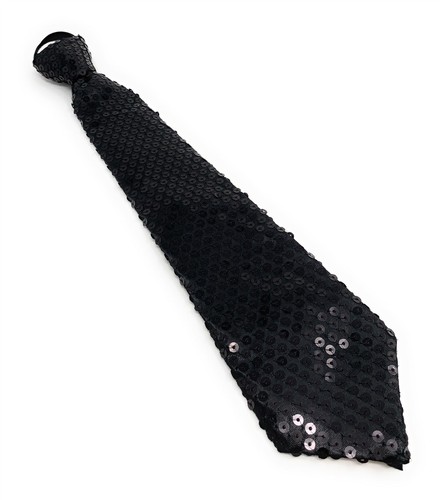 *Reino Unido* Corbata de cuello ajustable pre atada con lentejuelas negras Vestido elegante Fiesta Clip On - Imagen 5 de 5