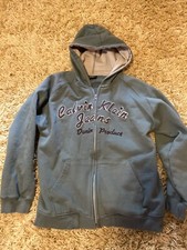 Girls Olive Calvin Klein Full Zip Hoodie Sz. Large