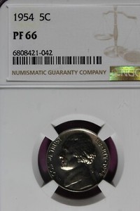 1954 - NGC 5C PF66 JEFFERSON NICKEL #B47370