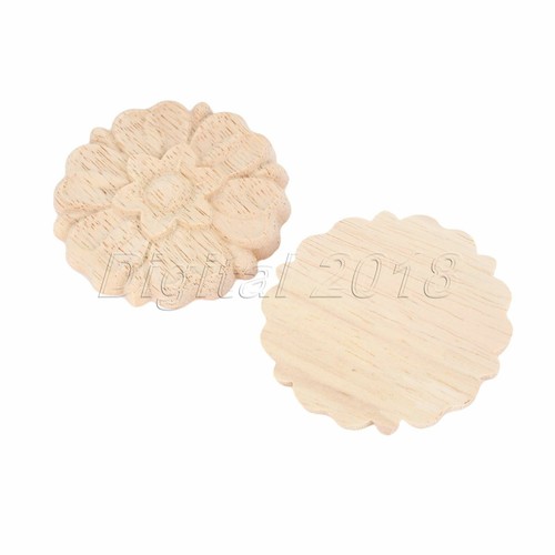Unpainted Carved Onlay Decal Wood Oak Corner Wardrobe Applique Drawer Decoration - Picture 5 of 14
