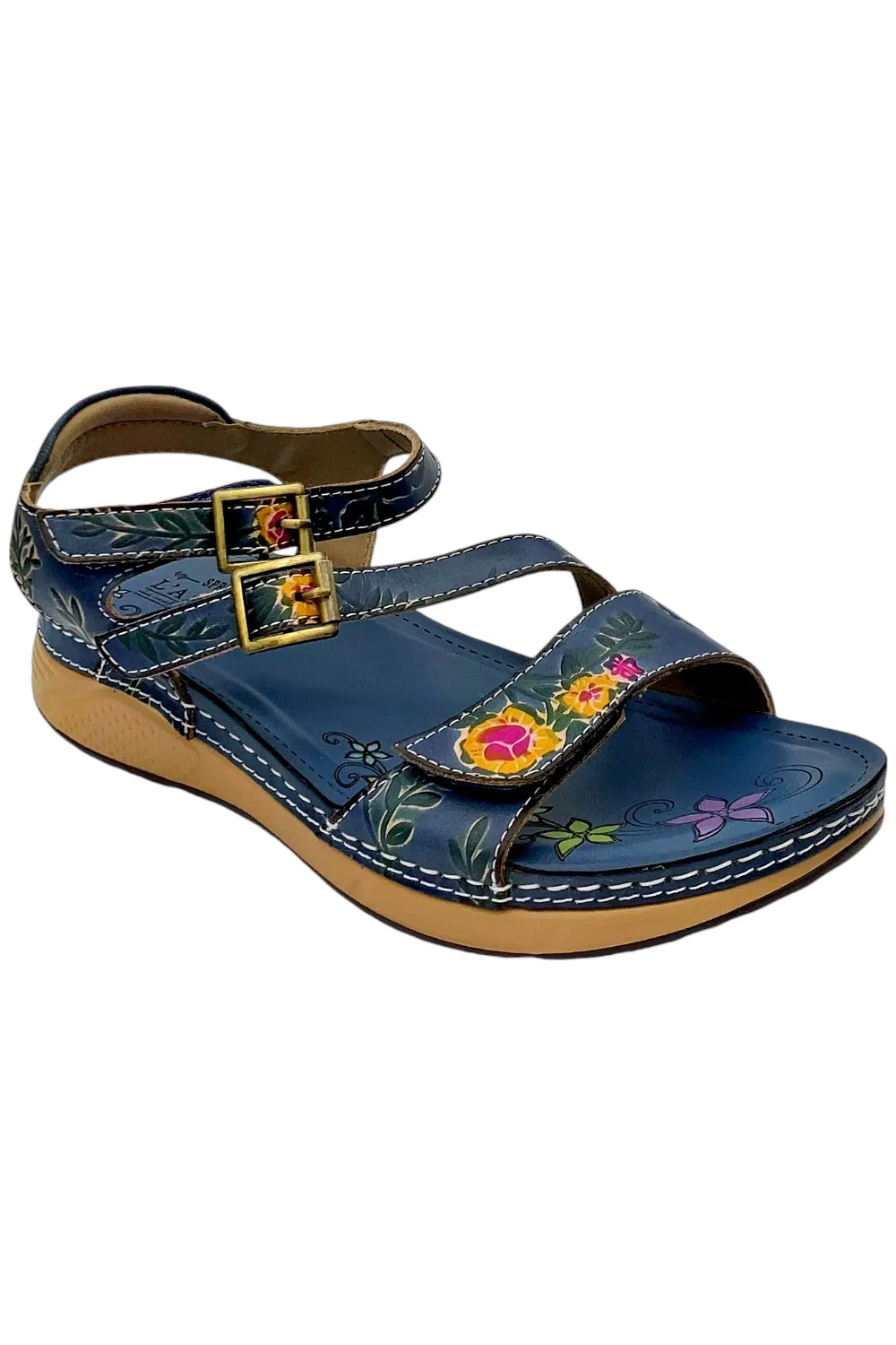 L'Artiste x Jane & Coco Leather Sandals Navy