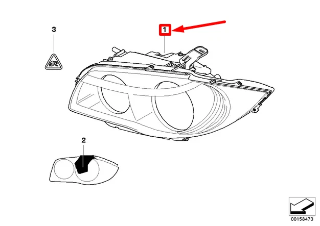NEW BMW 1 E87 FRONT RIGHT HEADLIGHT RHD 63117180846 7180846  
