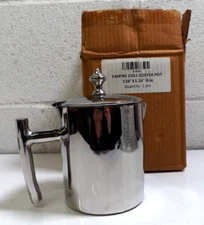 (2) Bon Chef 61310 Stainless Steel 3 3/4" x 5  3/4" 16oz Empire Coll Coffee Pot