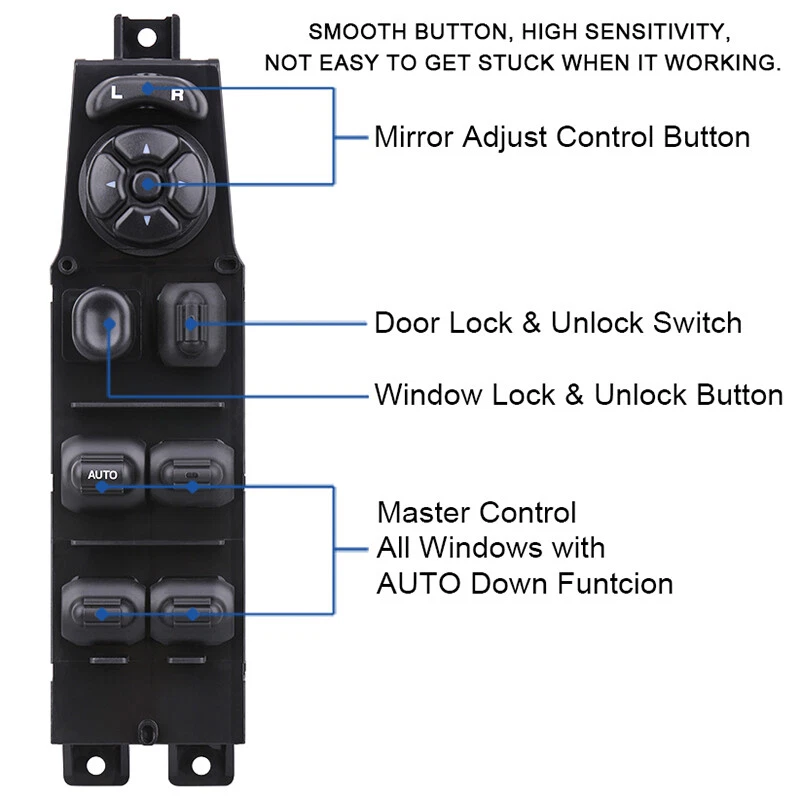 Master Window Switch Control+Grey Panel for Dodge Ram/ Dakota/Durango 2002-2009 Foto 3 de 4
