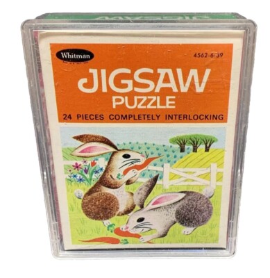 VTG NIB Whitman 1968 BUNNY RABBITS 24 Piece Jigsaw Puzzle 6 9/16'' x 7''