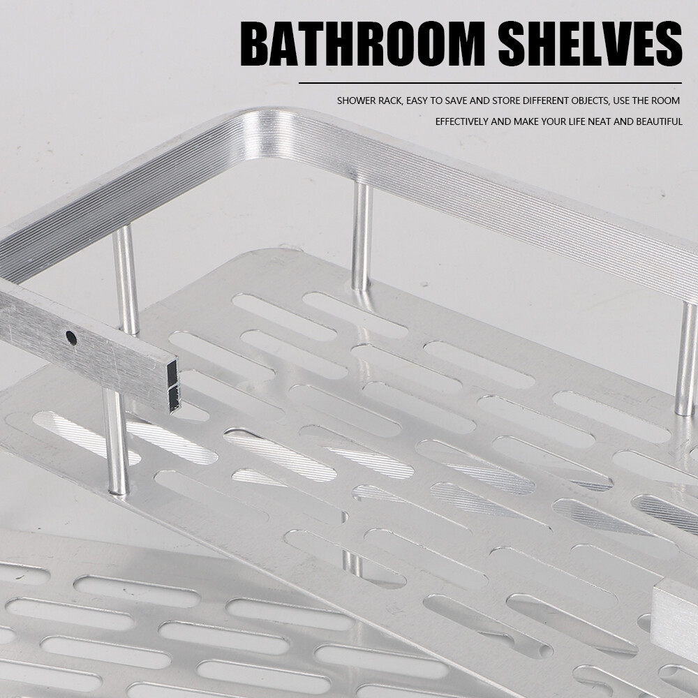 2PCS Self Adhesive Storage Kitchen Organiser Shower Shelf Rack Bathroom