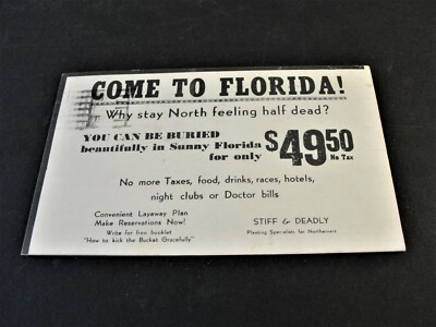 Come to Florida! - 1960 Postmarked Postcard.