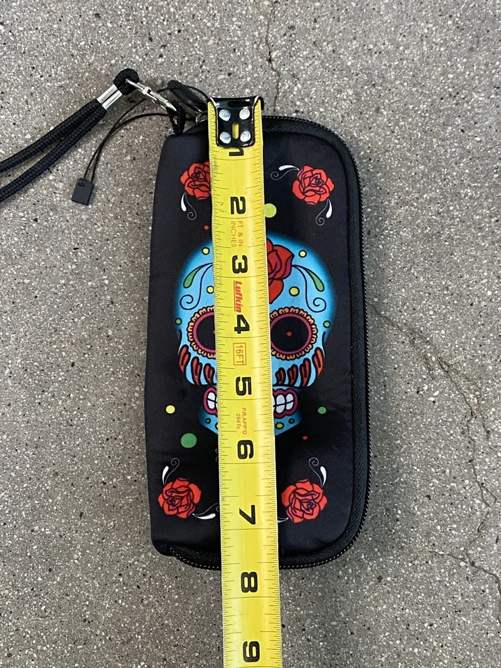 Sunny Buick Sugar Calavera Diseño Suave Estuche Anteojos con Cierre de Cremallera Foto 4 de 4