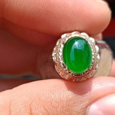 8.7x6.6x2.5 mm Type A Icy Apple Green Jade Jadeite Oval gemstone for making ring
