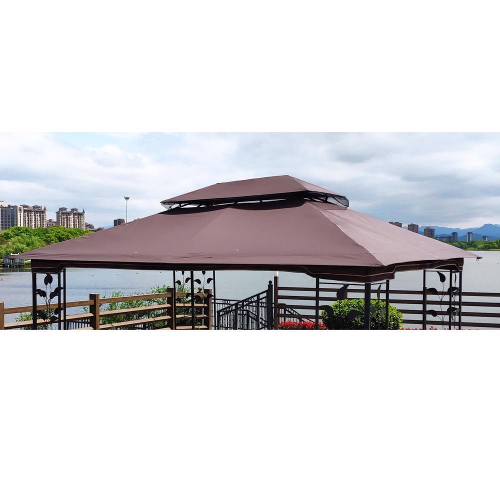 13x10 Ft Easy Assembly Replacement Canopy Top Fabric Color Brown