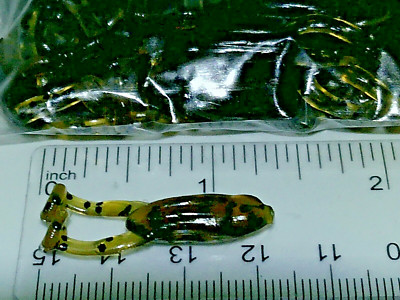 75 Watermelon Brown 1.25'' MICRO DOUBLE PADDLE FROG Soft Plastic Fishing Lure