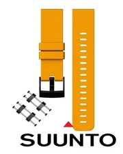 24mm SUUNTO Core Rubber Strap Amber Yellow Diver Watch Band PVD Adapter Set x1