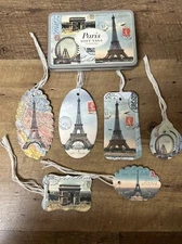 Cavallini & Co. Assorted Paris Gift Tags (35 Total) In Metal Tin