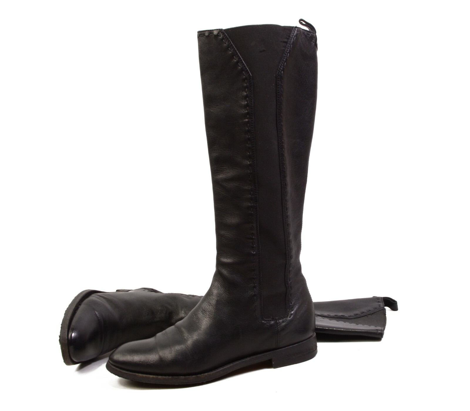 Scarpe stivali equitazione donna Yves Saint Laurent 3UK 6US EU36 pelle nero 224755