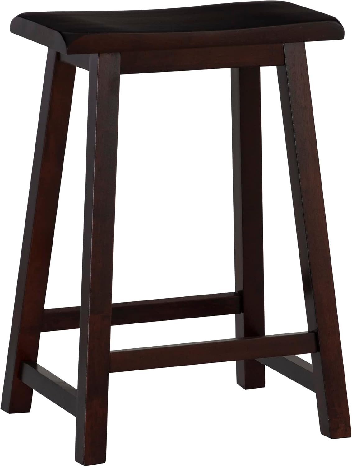 Home Saddle, Dark Brown Stool, 17" W X 11" D X 24" H