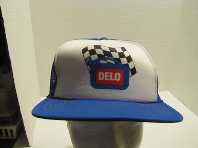 VTG UNBRANDED DELO BLUE/WHT SNAPBACK HAT/CAP
