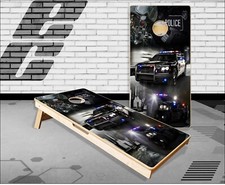 Police 2 Cornhole Boards Bean Bag Toss Game