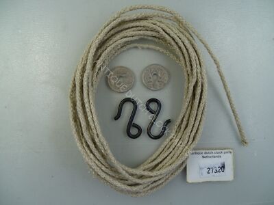 HIGH QUALITY BRAIDED 3 MM FLAXCORD FOR FRENCH MORBIER COMTOISE OR LANTERN CLOCK