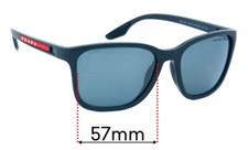 SFx Replacement Sunglass Lenses fits Prada SPS 02W - 57mm Wide