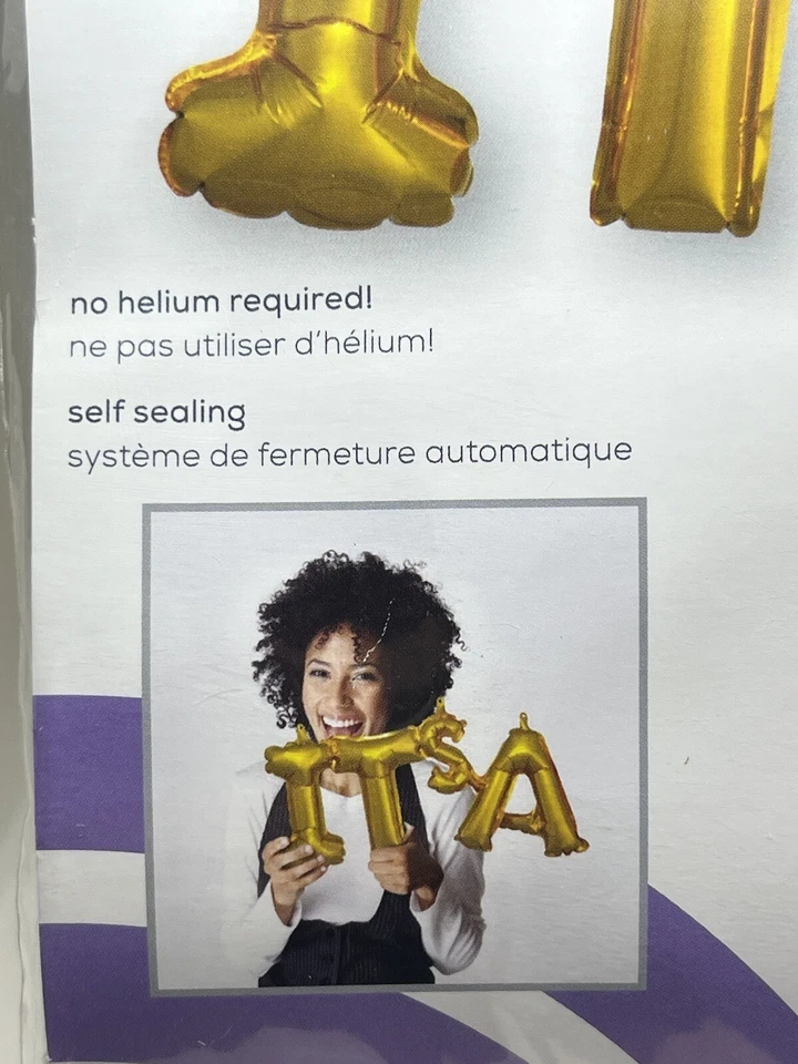 Anagram Word It’s A Gold Shower Foil Decorative Balloon Party 20”x9” - Image 4 of 4