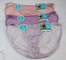 NWT set/3 VANITY FAIR ILLUMINATION STRING BIKINI 18108 TENDERNESS LILAC DOTS XL