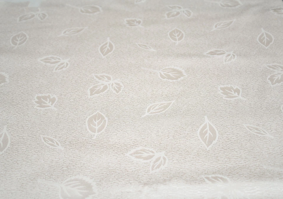 Vintage High End Off White Leaf Damask Fabric Textured 2 plus yards satin - Image 4 of 4