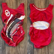 NWT Oklahoma University OU Sooners College Open Back Gymnastics Leotard