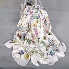 Silk Scarf Cape Fashion Floral Long Scarves Women Beach Shawl Scarves180*110cm