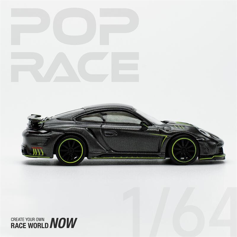 PopRace 1:64 Scale 992 STINGER GTR CARBON EDITION Black Diecast Model Car