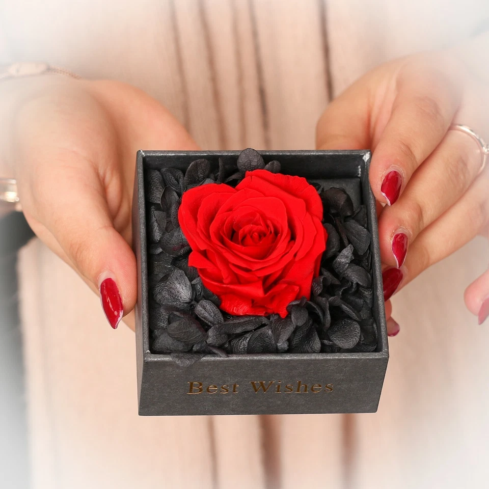 Rosenbox Flowerbox Blumenbox Echte Rote Rose + GRAVUR Muttertag Geschenk Frauen - Bild 3 von 4