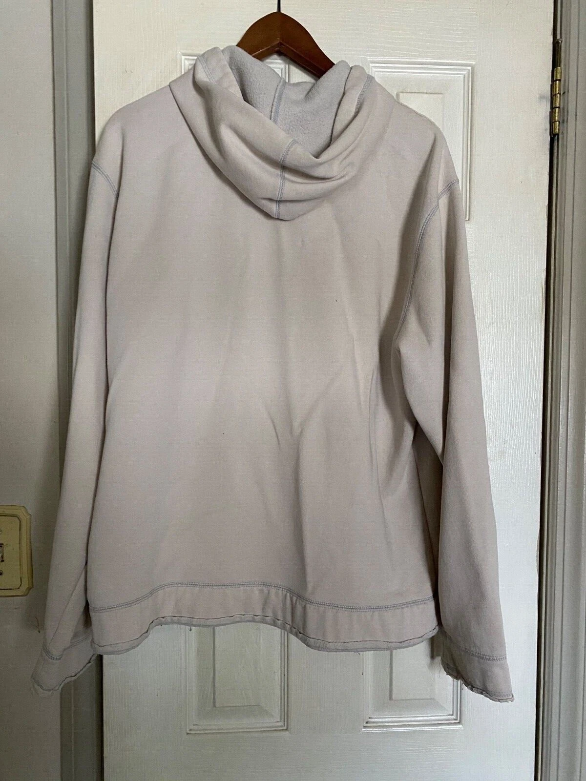 OFF WHITE Felpa con cappuccio DKNY Rock n' Roll Cross Cream Taglia XL USATA