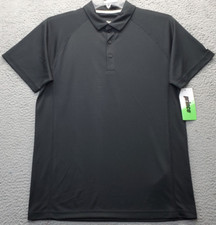 Prince Tennis Golf Performance Polo Shirt Mens Medium Black Moisture Wicking