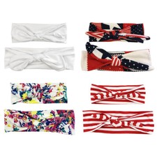 Wrapables Mommy and Me Boho Headband, Red/White/Blue