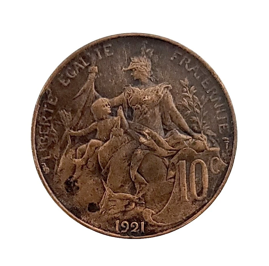 Bronze 1921 Year French Coins