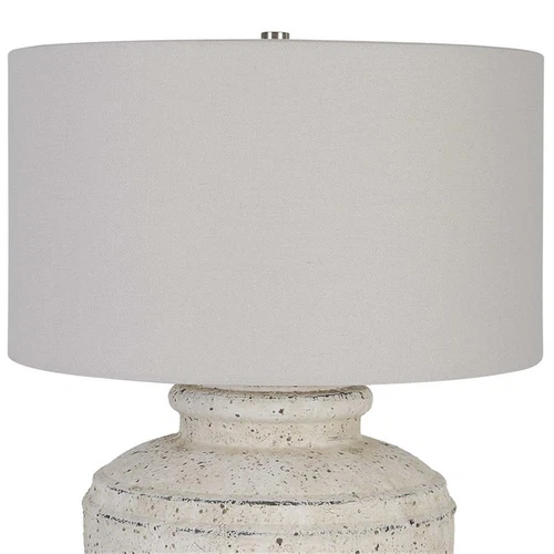 Uttermost Artifact Steel Ceramic and Fabric Table Lamp in Gray/White - Picture 5 of 7
