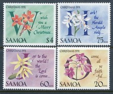 1991 SAMOA CHRISTMAS SET OF 4 FINE MINT MNH