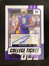 2021 Panini Contenders Draft Picks Purple College Ticket Auto Joe Tryon RC 211