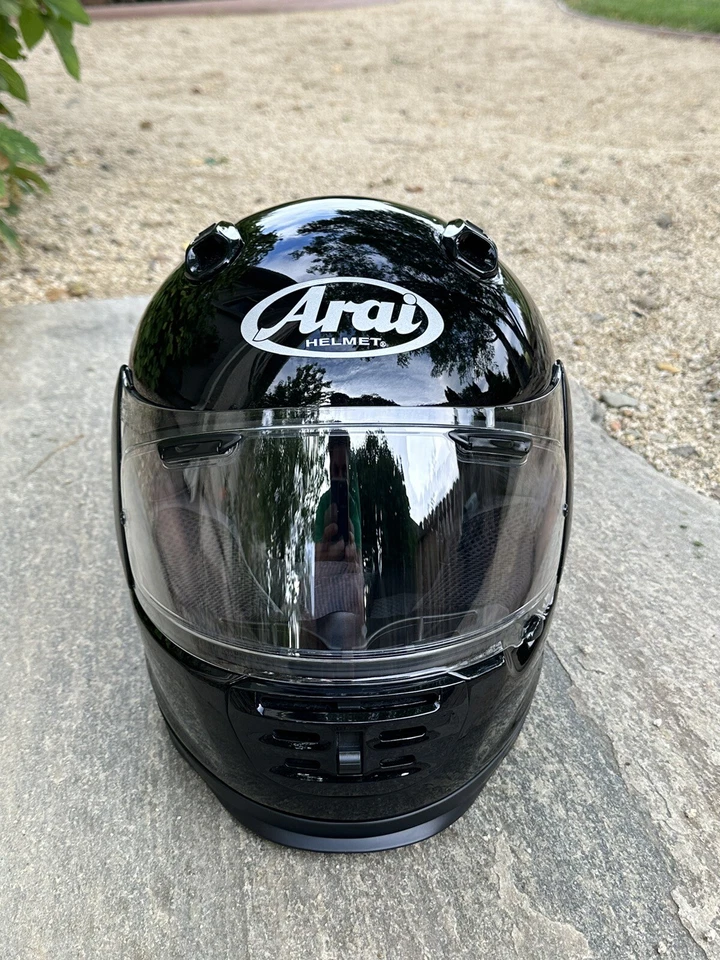 Arai Defiant Gloss Black Metallic Street Motorcycle Helmet Size XXS 6-3/8” - Image 3 of 4