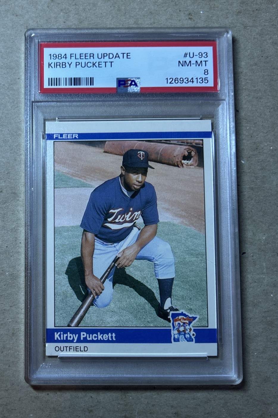 1984 Fleer Update Baseball Kirby Puckett Minnesota Twins Rookie Card #U-93 PSA 8
