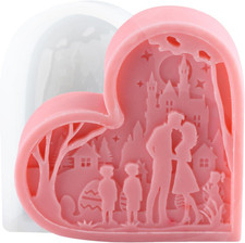 Love Heart Candle Mold Heart Silicone Candle Molds for Candles Making Resin Cast