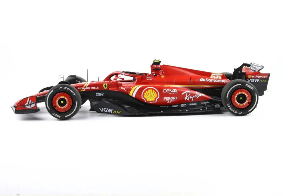 BBR Ferrari F1 SF-24 Team Scuderia #55 Winner Australia GP 2024 (Sainz) Red 1:18 - Image 3 of 4