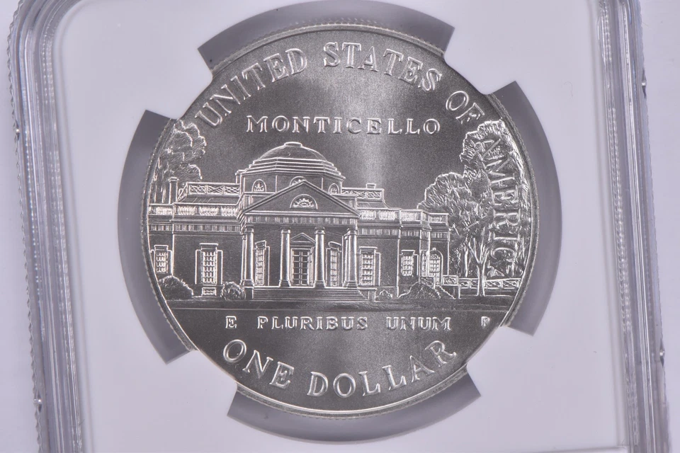 1993-P Thomas Jefferson Commemorative Dollar MS70 NGC Brown Label *6682 - Image 4 of 4