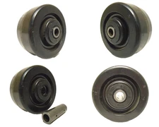 4" x 2" Phenolic Caster Wheels 800 lb each w/ Roller Brg & FREE 1/2" Bushing (4)