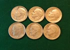 Mixed Lot of Six 6) Circ. 90% Silver Roosevelt Dimes-1946,46D,46S,47,47D,47S