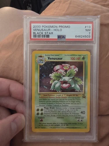 2000 POKEMON PROMO BLACK STAR #13 VENUSAUR-HOLO PSA 7 #13